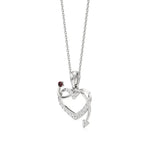 Sneh | Elegant Round Lab Grown Diamonds with Ruby Accent Heart Pendant - Nivara