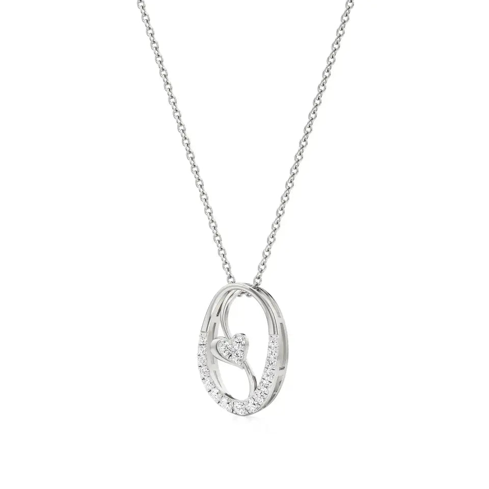 Sneh | Round Lab Grown Diamonds Heart Motif Pendant - Nivara