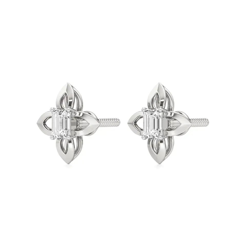 Nora | Emerald Solitaire Lab-Grown Diamond Studs - Nivara