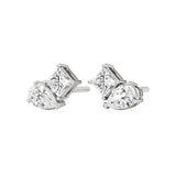 Toi et Moi | Pear & Princess Lab-Grown Diamond Stud Earrings - Nivara