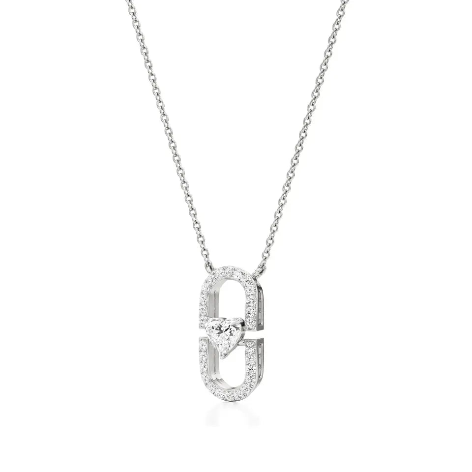 Sneh | Heart & Round Lab Grown Diamonds Pendant - Nivara