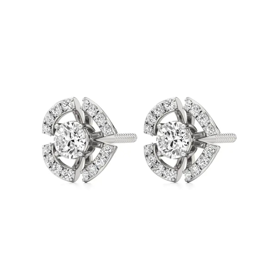 Nora | Round Lab-Grown Diamonds Halo Studs - Nivara