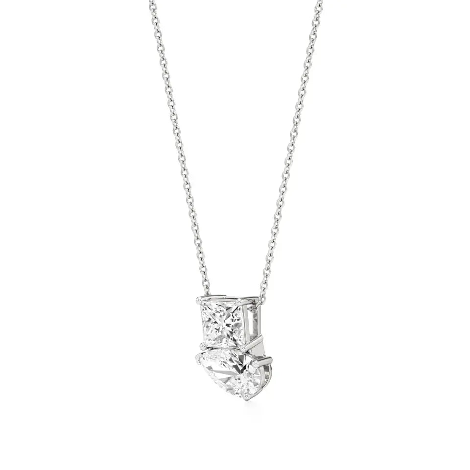 Toi et Moi | Pear & Princess Lab Grown Diamonds Pendant - Nivara