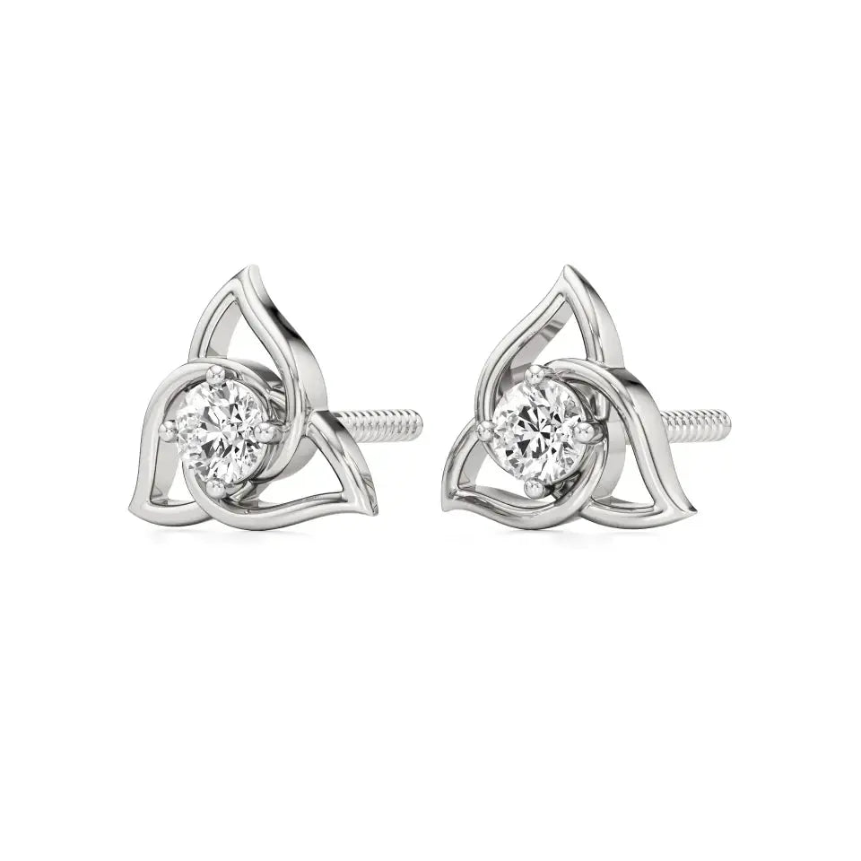 Flora | Round Solitaire Lab-Grown Diamond Studs - Nivara