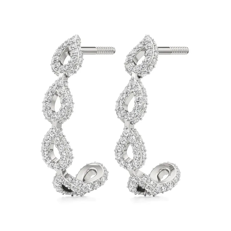 Jess | Round Lab-Grown Diamonds J-Shaped Hoops - Nivara