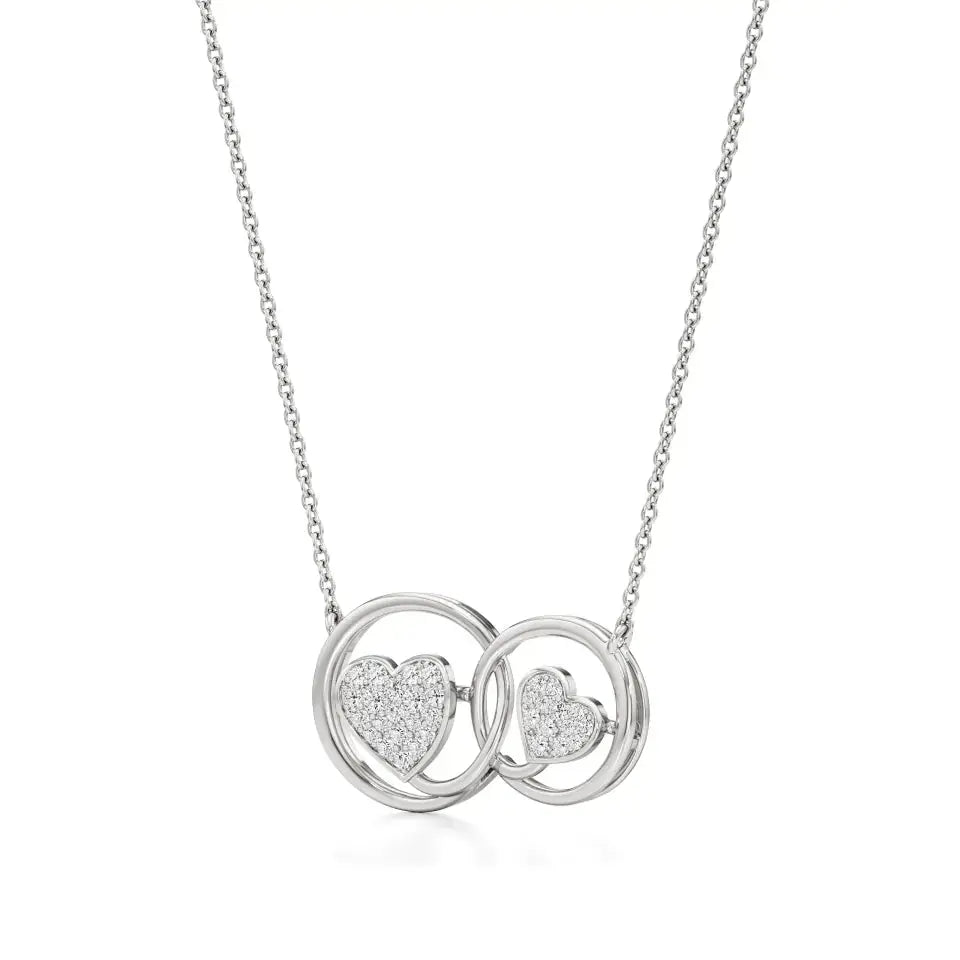 Sneh | Elegant Round Lab Grown Diamonds Dual Heart Pendant - Nivara