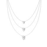 Elara | Pear Lab Grown Diamonds with Halo Triple Chained Necklace