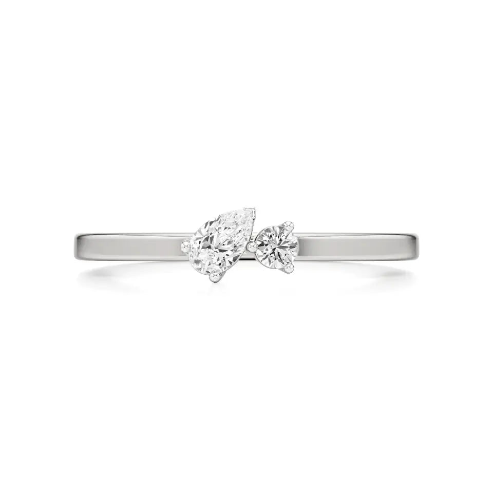 Mode | Round & Pear Lab-Grown Diamond Solitaire Ring - Nivara
