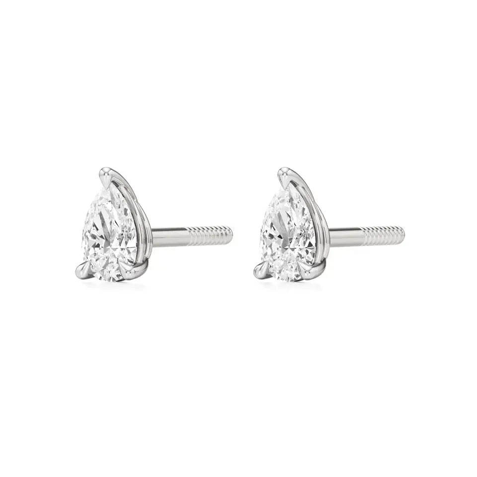 Sia | Studs with Three Prong Pear Lab-Grown Diamonds - Nivara
