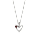 Sneh | Round Lab Grown Diamonds with Round Ruby Accent Heart Pendant - Nivara