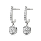 Mira | Cushion & Round Lab-Grown Diamond Halo Dangle Earrings - Nivara