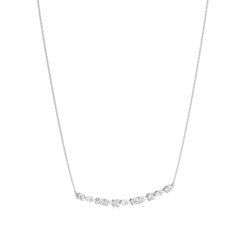 Anek | Multi-Shape Lab Grown Diamonds Bar Necklace - Nivara