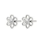 Flora | Round Lab-Grown Diamond Floral Studs - Nivara