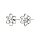 Flora | Round Lab-Grown Diamond Floral Studs - Nivara
