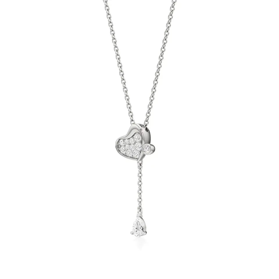 Sneh | Pear & Round Lab Grown Diamonds Tear Drop Pendant - Nivara