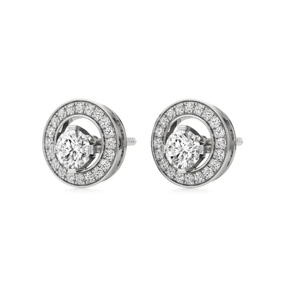 Mira | Round Lab-Grown Diamonds Halo Studs - Nivara
