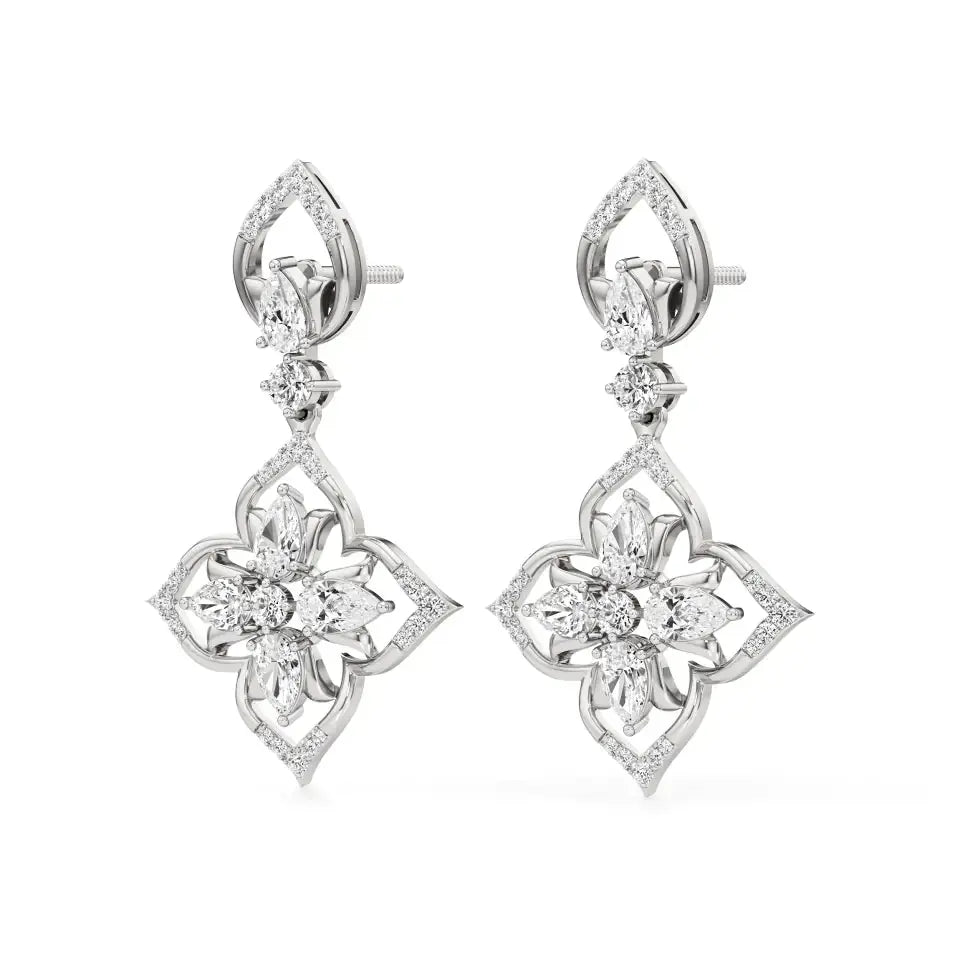 Flora | Pear & Round Lab-Grown Diamond Earrings - Nivara