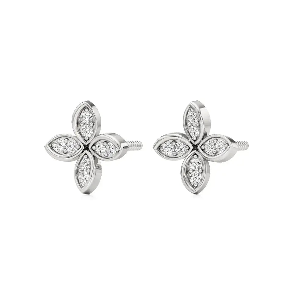Flora | Round Lab-Grown Diamonds Floral Studs - Nivara