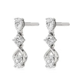 Vanya | Round, Pear and Oval Lab-Grown Diamonds Drop Earrings - Nivara