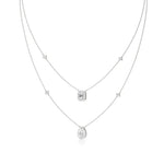 Mira | Emerald & Pear Lab Grown Diamond with Halo  Necklace - Nivara