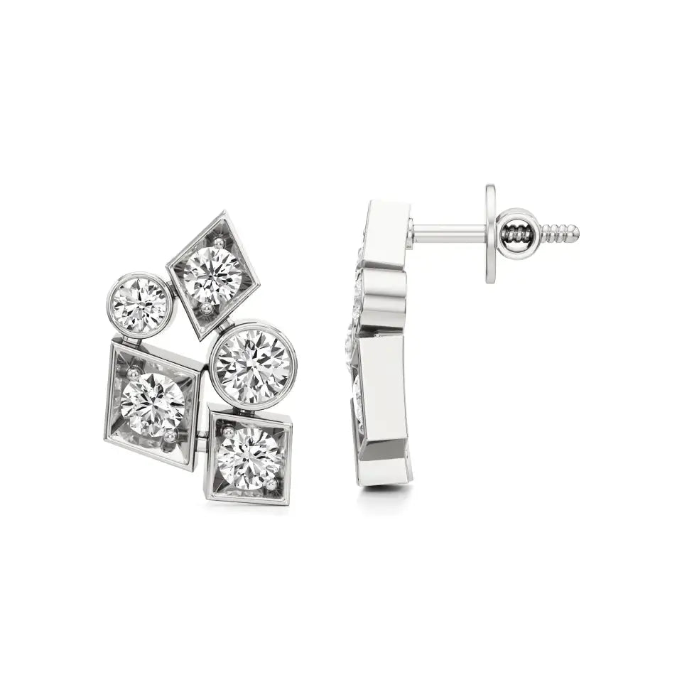 Celestia | Round Lab-Grown Diamonds Clustered Studs - Nivara