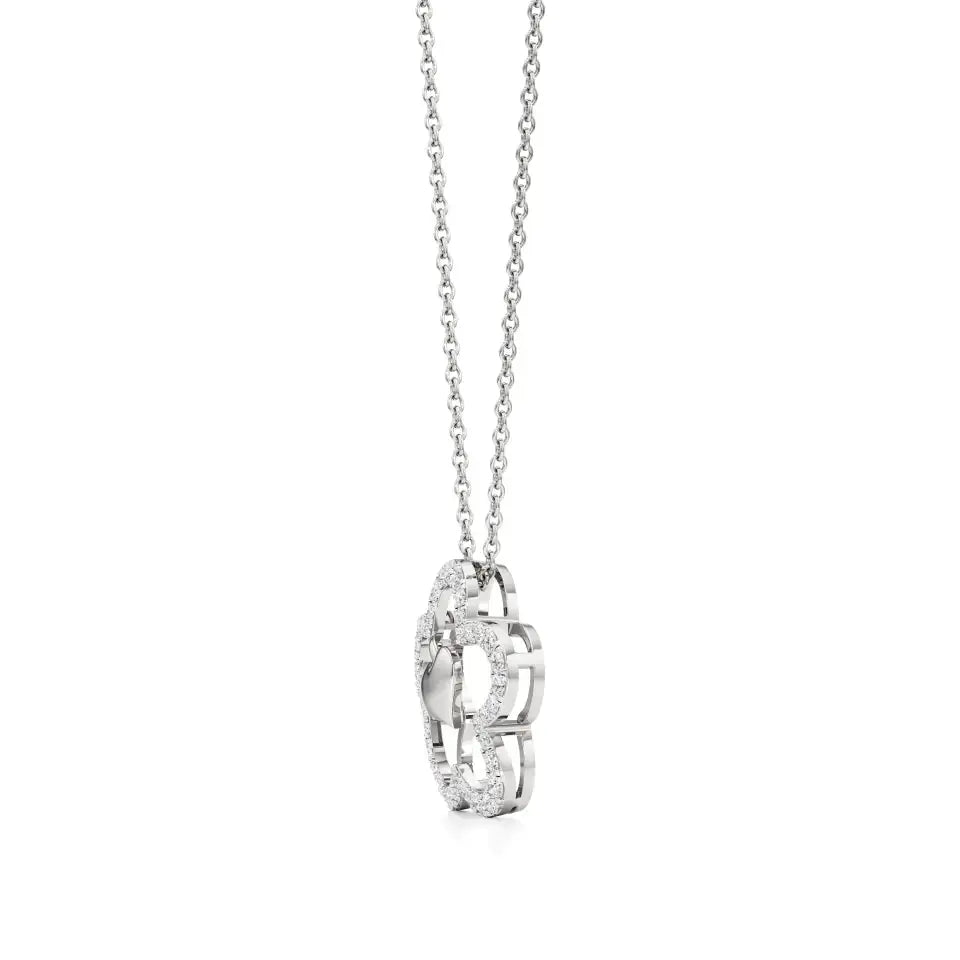 Flora | Floral Design Halo with Heart Motif Pendant - Nivara