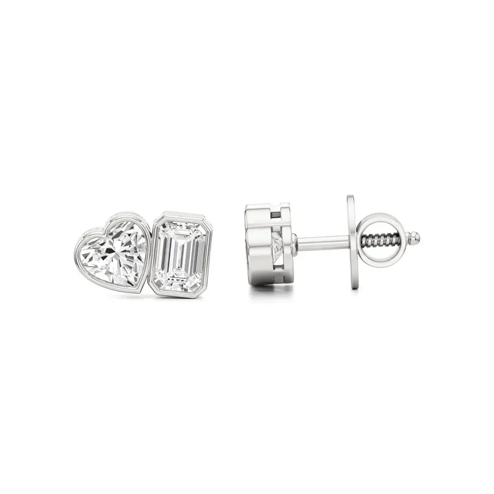Mode | Hear & Emerald Duo Lab-Grown Diamond Studs - Nivara
