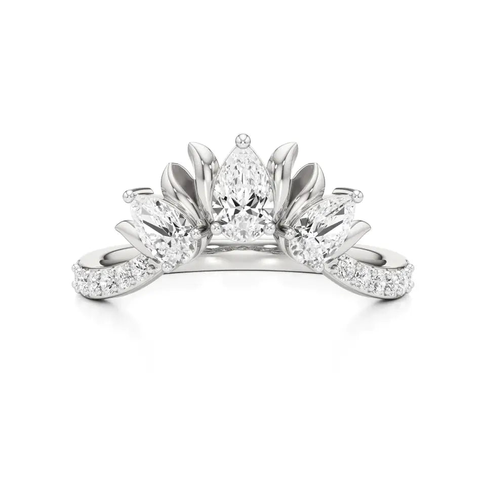 Flora | Round & Pear Lab-Grown Diamond Ring with Pav�� Accents - Nivara