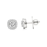 Mira | Cushion-Cut Solitaire Lab-Grown Diamond with Halo Studs - Nivara