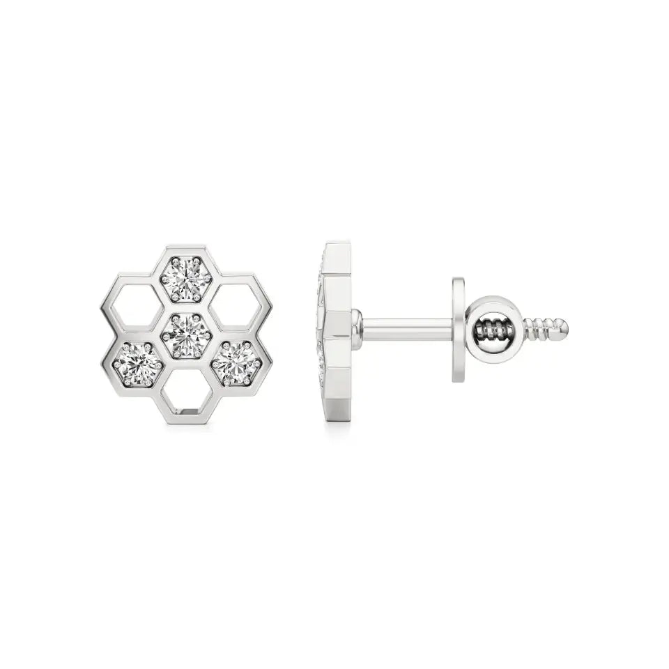 Flora | Round Lab-Grown Diamonds Floral Studs - Nivara