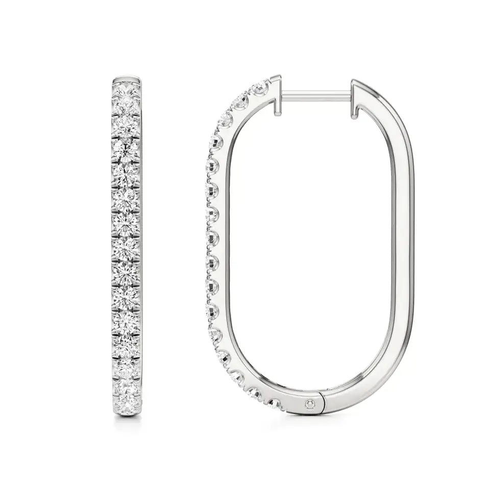 Mode | Round Lab-Grown Diamond Sleek Hoop Earrings - Nivara
