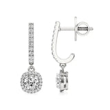 Mira | Cushion & Round Lab-Grown Diamond Halo Dangle Earrings - Nivara