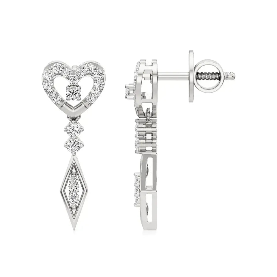 Sneh | Round Lab-Grown Diamonds Dangle Earrings - Nivara