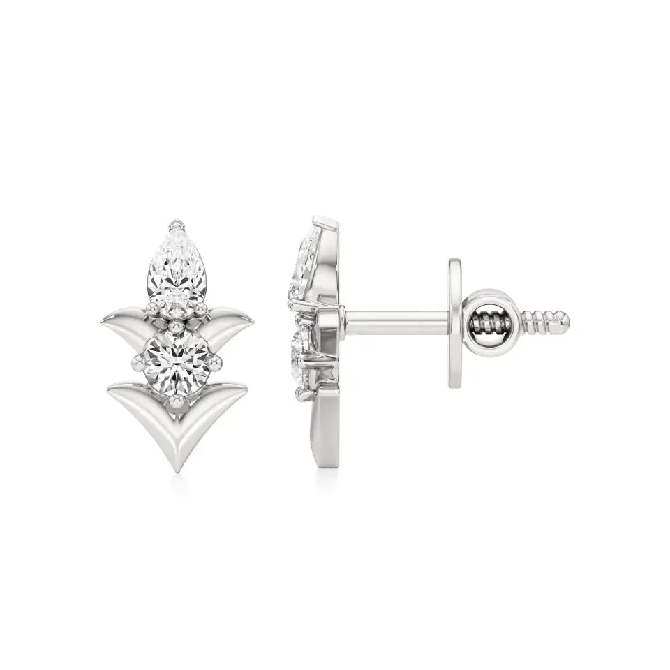 Mode | Round and Pear Duo Lab-Grown Diamond Studs - Nivara