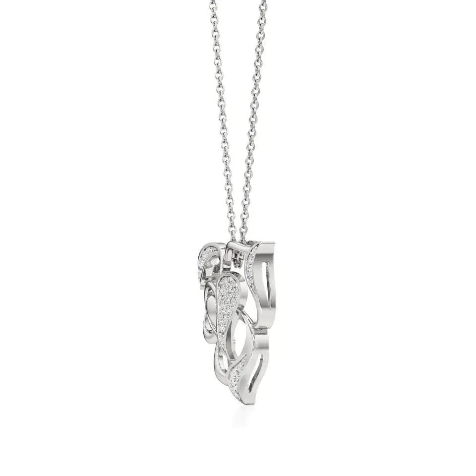 Sneh | Round Lab Grown Diamonds Heart & Petals Pendant - Nivara