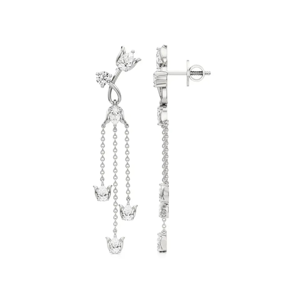 Mode | Pear & Round Lab-Grown Diamond Danglers - Nivara