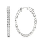 Mode | 32-Round Lab-Grown Diamond Inside-Outside Hoop Earrings - Nivara