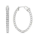 Mode | 32-Round Lab-Grown Diamond Inside-Outside Hoop Earrings - Nivara
