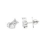 Toi et Moi | Pear & Princess Lab-Grown Diamond Stud Earrings - Nivara