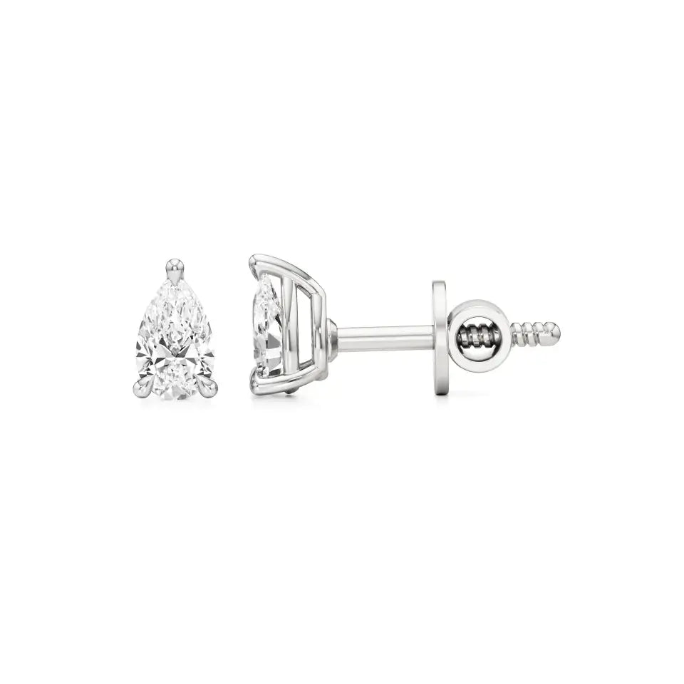 Sia | Studs with Three Prong Pear Lab-Grown Diamonds - Nivara