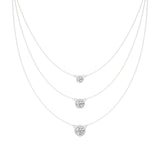 Elara | Round Lab Grown Diamonds with Halo Three Chain Necklace