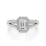 Mira | Round & Emerald Lab-Grown Diamond Halo Ring - Nivara