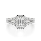 Mira | Round & Emerald Lab-Grown Diamond Halo Ring - Nivara