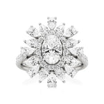 Flora | Oval-cut Solitaire with Pear & Round Side Stones - Nivara