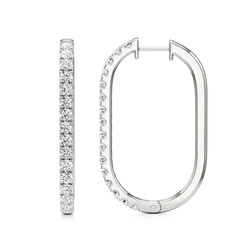 Mode | Round Lab-Grown Diamond Sleek Hoop Earrings - Nivara