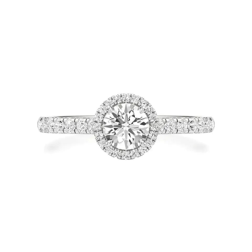 Mira | Round Lab-Grown Diamond Ring with Halo around it - Nivara