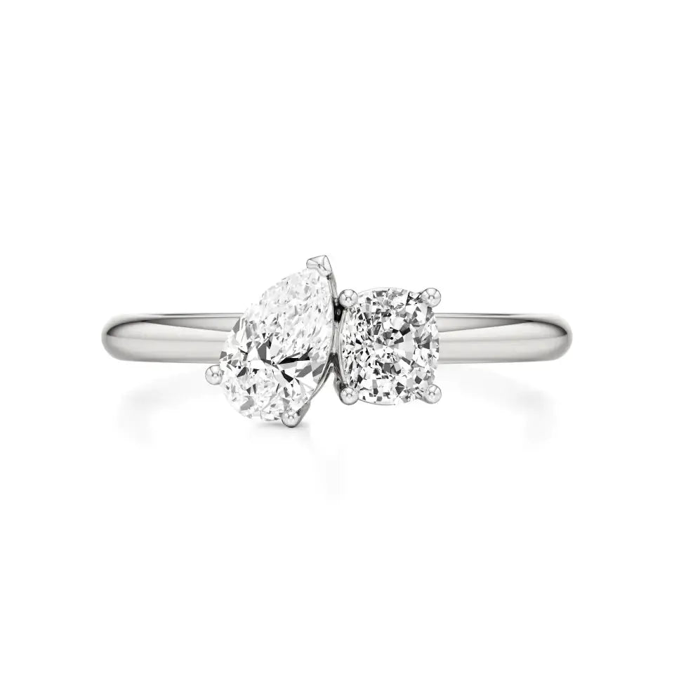Toi et Moi | Pear & Cushion Lab-Grown Diamond Ring - Nivara