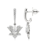 Flora | Pear & Round Lab-Grown Diamond Lotus Earrings - Nivara