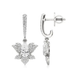 Flora | Pear & Round Lab-Grown Diamond Lotus Earrings - Nivara
