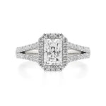 Mira | Emerald Cut Solitaire with Halo - Nivara